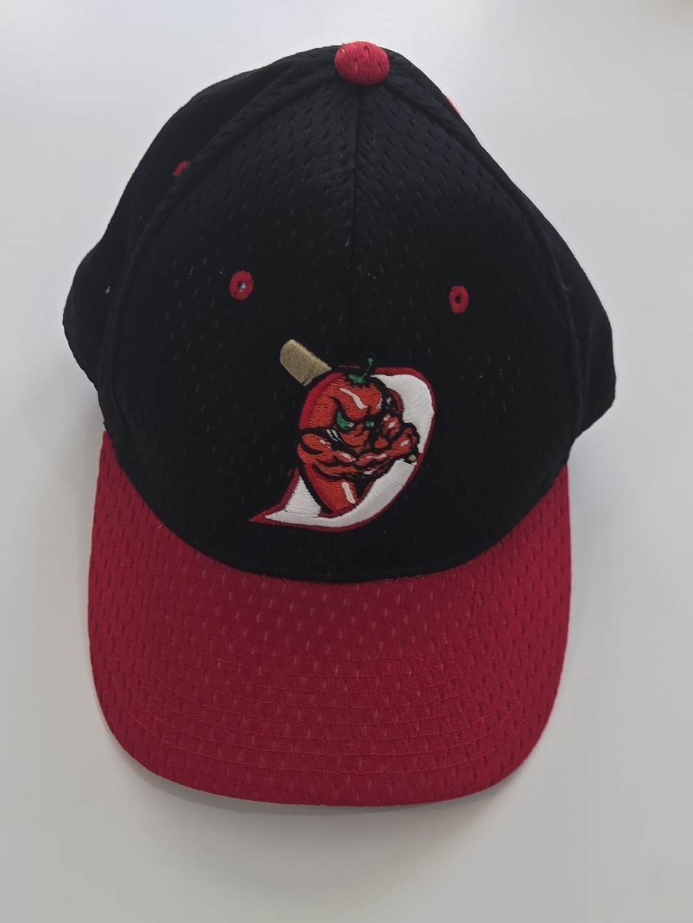 Zephyr Black and Red Baseball Cap with Embroidered Tomato Logo